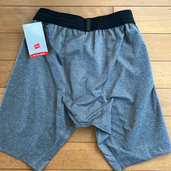 NWT M, XL Hanes Sport 2-Pack Athletic Compression Shorts Performance Blue & Grey - Picture 3 of 4